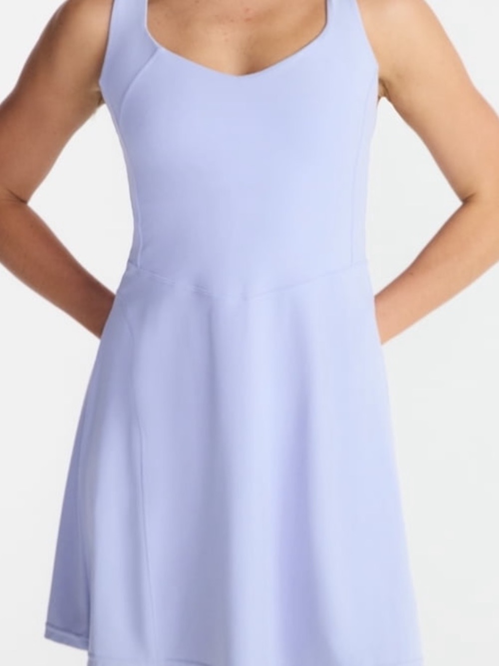 Sleeveless Scoop Neck A-Line Dress in Light Lavender